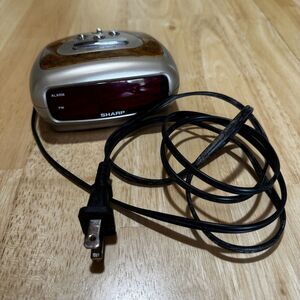 Vintage Sharp Alarm Clock With The Look Of Wood Grain Trim Model # SPC1235